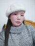 士丹熊保暖帽 秋冬季兔毛帽子女针织毛线帽防风加厚保暖韩国潮 奶白色 实拍图