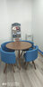 安购 办公商务洽谈桌椅 店铺接待桌椅 小圆桌套装 餐桌椅 西餐厅 摄影楼 90cm胡桃色木面+布椅（蓝） 实拍图