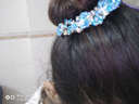 张太太韩版插梳发梳优雅刘海梳丸子头盘发器盘发夹头饰合金水钻发饰品 蓝色 实拍图