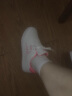 特步女鞋运动鞋女板鞋2024年夏季新款休闲鞋皮面低帮滑板鞋女士小白鞋 白粉红 39 实拍图