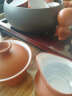聚森 整套茶具套装 紫砂功夫茶具茶台 陶瓷青瓷流釉科技木茶盘茶壶茶杯茶海茶托茶道配件 茶博士+朱红内白+茶洗+烧水壶 实拍图