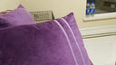 爱枕亿 水晶绒抱枕简约纯色时尚靠枕柔软毛绒沙发大码靠垫床头抱枕靠垫 紫色 55cm*55cm含芯(套子+芯子) 实拍图