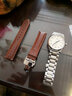 世辉双面鳄鱼皮表带男真皮适用天梭美度万国欧米茄浪琴积家手表带链女 黑色黑线黄金色扣-四轴蝴蝶扣款 接口宽度20MM 实拍图