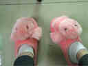 合欢树 棉拖鞋女可爱兔子冬季室内居家情侣棉鞋女厚底保暖防滑厚底毛毛棉拖鞋男冬天 粉红兔兔 40/41（适合39/40码脚） 实拍图