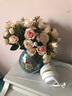 蒂拉欧式绢布贵妃玫瑰仿真花假花花艺餐桌花瓶摆件摆设花室内装饰家居饰品 蓝色遇见花瓶+3支浅粉贵妃小玫瑰 实拍图