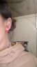 美芙仁 s925银红色珍珠双面耳钉耳环韩国气质简约前后大小耳饰女定制新 一对 晒单实拍图