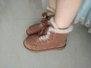 AU&MU澳洲冬季羊皮毛一体雪地靴女保暖防滑加绒棉鞋男女士大码短筒靴子 栗色 【男女款】【羊皮毛一体】1920 36 U5 实拍图