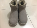 ZHR反绒牛皮雪地靴女圆头套脚平底女靴保暖棉鞋手工缝制秋冬新 卡其色 38 实拍图