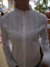 蔚曼（Veevmand）白衬衫女100%棉纯棉长袖春装新款2024蕾丝立领衬衣打底衫加绒上衣 白色（不加绒） L 晒单实拍图