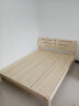 康木昂床北欧实木床双人床现代简约大床卧室松木出租屋床 清漆无抽送5厘米棕垫 1.5米*1.9米 实拍图