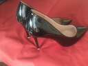 彩姿莲高跟鞋女 细跟性感夜店超高跟鞋漆皮尖头高跟单鞋 黑色10.5CM 39 实拍图