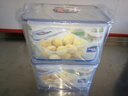 乐扣乐扣塑料保鲜盒带盖饭盒学生上班族密封盒微波炉冰箱冷冻食品级收纳盒 长方形2分隔350ml 实拍图