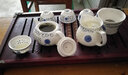 豹霖 玲珑茶具镂空功夫茶具套装 整套茶具青花瓷蜂窝办公家用泡茶具 金线（盖碗） 10件 实拍图