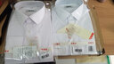 恒源祥长袖衬衫男士春秋季商务休闲正装上班职业装宽松纯色工装黑白衬衣 蓝色1002 41 （175/96A） 实拍图