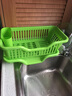放碗架沥水架沥碗架晾碗柜厨房用品用具置物架餐具滴水塑料 正面沥水碗架绿色 实拍图