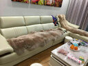 冬季羊毛沙发垫 欧式 真皮沙发垫 坐垫防滑 加厚 整张羊皮垫子组合贵妃毛绒沙发垫飘窗垫毯 豆沙色 澳洲2p70*200cm 实拍图