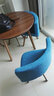 安购 办公商务洽谈桌椅 店铺接待桌椅 小圆桌套装 餐桌椅 西餐厅 摄影楼 90cm胡桃色木面+布椅（蓝） 实拍图