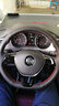 奥迈尔 大众真皮手缝方向盘套新探岳途昂途岳朗逸高尔夫7速腾凌渡宝来POLO迈腾帕萨特途观L把套改装 黑色红线两侧打孔 高尔夫专用 实拍图