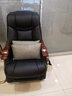 粤尚邦（YUE SHANG BANG）老板椅真皮商务电脑椅家用大班椅可躺总裁座椅人体工学椅子办公椅 黑色牛皮加按摩带搁脚 实拍图