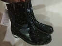 回力雨鞋中筒女防水防滑鞋套鞋胶鞋女士雨靴短靴时尚户外女鞋HXL523 粉点黑 37 实拍图