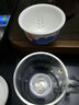 美斯尼 玻璃茶杯茶水分离水杯陶瓷过滤内胆办公室茶杯茶具高硼硅泡茶杯 蓝荷（300毫升） 实拍图