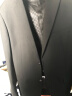 纱格西服套装男 商务修身正装职业工作男士西装套西 新郎结婚礼服 黑色2扣 185/52 实拍图