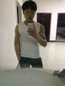 续点无袖t恤男 运动健身紧身修身宽肩白色纯棉半袖夏季打底圆领T恤 白色 L(118-130斤左右)修身型 实拍图