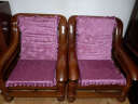 丰收日 家纺 红木椅子沙发坐垫可拆洗带靠背加厚坐垫实木沙发垫 纯色压花-紫色 50*45*高度60（海绵） 实拍图