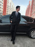 汉尼（HANY）【高定工艺】纯羊毛西服套装男结婚新郎婚礼黑色高级商务西装男士 奥纽斯黑【平驳领7.8CM 合身版】 52 【西裤请联系客服选择尺码】 实拍图