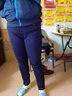 魔之韵弹力紧身小脚打底裤子外穿女士休闲大码胖mm显瘦薄款/加绒裤8181 蓝色【长裤黄金绒冬款】 加绒 5XL (170-185斤左右) 实拍图
