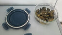 创得耐热玻璃保鲜盒高硼硅大容量微波炉专用饭盒冰箱收纳密封玻璃碗 北欧蓝700+三隔长1000+包+餐具 实拍图