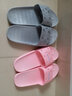 惠夫人拖鞋男室内夏季防滑软底洗澡家用情侣平跟女士家居家浴室凉拖鞋 【简约/轻】粉红 38-39 （适合37-38码穿） 实拍图
