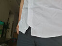 恒源祥短袖衬衫男士夏季薄款商务休闲纯色上班面试职业正装宽松白领衬衣 M01-605 白色细蓝条纹 42 实拍图