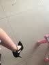 图瓦西图瓦西 细跟高跟鞋单鞋女新款尖头绒面一字扣镂空欧美性感女鞋子 黑色 38 实拍图