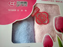 洁丽雅毛巾礼盒2条装纯棉面巾素色舒适柔软吸水毛巾 手提礼盒装 粉+蓝大格子礼盒装 实拍图