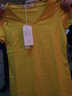 艾路丝婷T恤女新款夏季女装上衣女士短袖V领体恤打底衫 黄色 165/88A/L 实拍图
