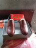 蜘蛛王男鞋真皮鞋男套脚豆豆鞋透商务休闲鞋百搭透气男士皮鞋 红棕套脚 38 实拍图
