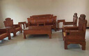 一舍 红木家具非洲花梨学名：刺猬紫檀实木沙发组合中式客厅别墅素面雕花冬夏两用大奔沙发国潮 1+1+3+茶几+2边几+方几）烫蜡 实拍图