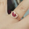 米莱珠宝 0.65克拉红宝石戒指18K金镶嵌钻石男女经典心形情侣定制礼物 红宝石戒指 圈号可定制 实拍图
