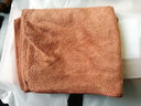 浩宝擦车毛巾磨绒加厚型洗车毛巾超细纤维擦玻璃吸水毛巾抹布洗车用品 咖啡色 30*70CM（2条） 实拍图