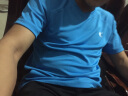 乔丹短袖t恤男夏季新款宽松黑白色运动休闲速干透气T恤半袖跑步打底衫 湖蓝-网眼版 XL 实拍图