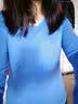艾路丝婷新款T恤女长袖秋冬V领打底衫女士棉体恤TX3688 玫红色 165/88A/L 实拍图