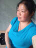 艾路丝婷夏装新款T恤女短袖上衣韩版修身体恤TX3560 蓝色V领 XXXL 实拍图