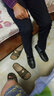 睿登豆豆鞋男鞋透气商务休闲鞋男士驾车懒人套脚牛皮新款夏秋休闲皮鞋 黑色四季款0095 44 实拍图