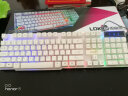 雷迪凯（LDK.al） 悬浮七彩背光键盘笔记本台式通用USB机械手感有线键鼠电竞游戏防水键盘鼠标套装 悬浮白色彩虹光键盘+裂纹鼠标白 实拍图