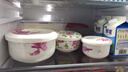 后海骨瓷微波炉专用碗带盖陶瓷蒸蛋碗家用大号饭盒有盖的宝宝辅食蒸碗 盖碗:丝水柔情3件套大/中/小 实拍图
