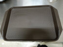 昭乐 肯德基托盘长方形麦当劳餐盘塑料火锅托盘快餐盘面包盘餐厅端菜盘 A款带耳咖啡色 普通版43cmX30x1.7 实拍图