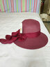 斯普琳遮阳帽女夏季防晒帽草编可折叠百搭潮凉帽沙滩时尚太阳帽子女夏天 酒红-紫红 9CM帽檐款 实拍图