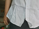 恒源祥短袖衬衫男士夏季薄款商务休闲纯色上班面试职业正装宽松白领衬衣 M01-605 白色细蓝条纹 42 实拍图