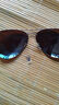 砾石情侣偏光太阳镜 圆框炫彩时尚墨镜 细腿男女蛤蟆眼镜 可定制近视眼镜 银框冰蓝炫彩（偏光） 实拍图